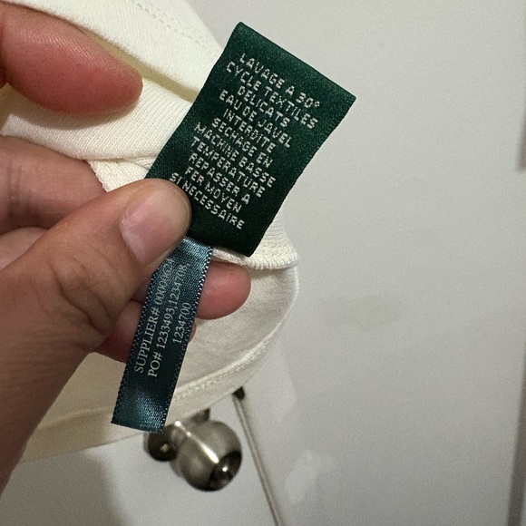 Ralph Lauren Cream Fitted Short Sleeve Tee - Picture 4 of 9